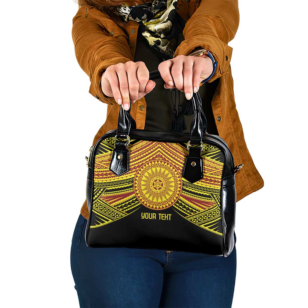 Personalised Tonga Ha apai High School Shoulder Handbag Ngatu Fonulei Pattern