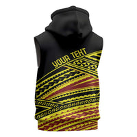 Personalised Tonga Ha apai High School Sleeveless Hoodie Ngatu Fonulei Pattern - Polynesian Pride