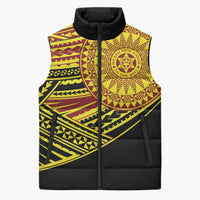Personalised Tonga Ha apai High School Sleeveless Puffer Jacket Ngatu Fonulei Pattern - Polynesian Pride