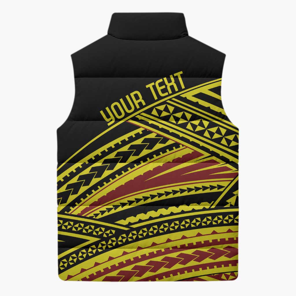 Personalised Tonga Ha apai High School Sleeveless Puffer Jacket Ngatu Fonulei Pattern - Polynesian Pride