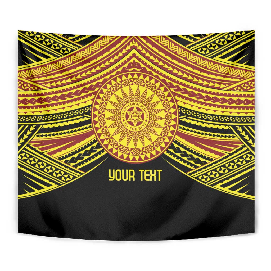 Personalised Tonga Ha apai High School Tapestry Ngatu Fonulei Pattern