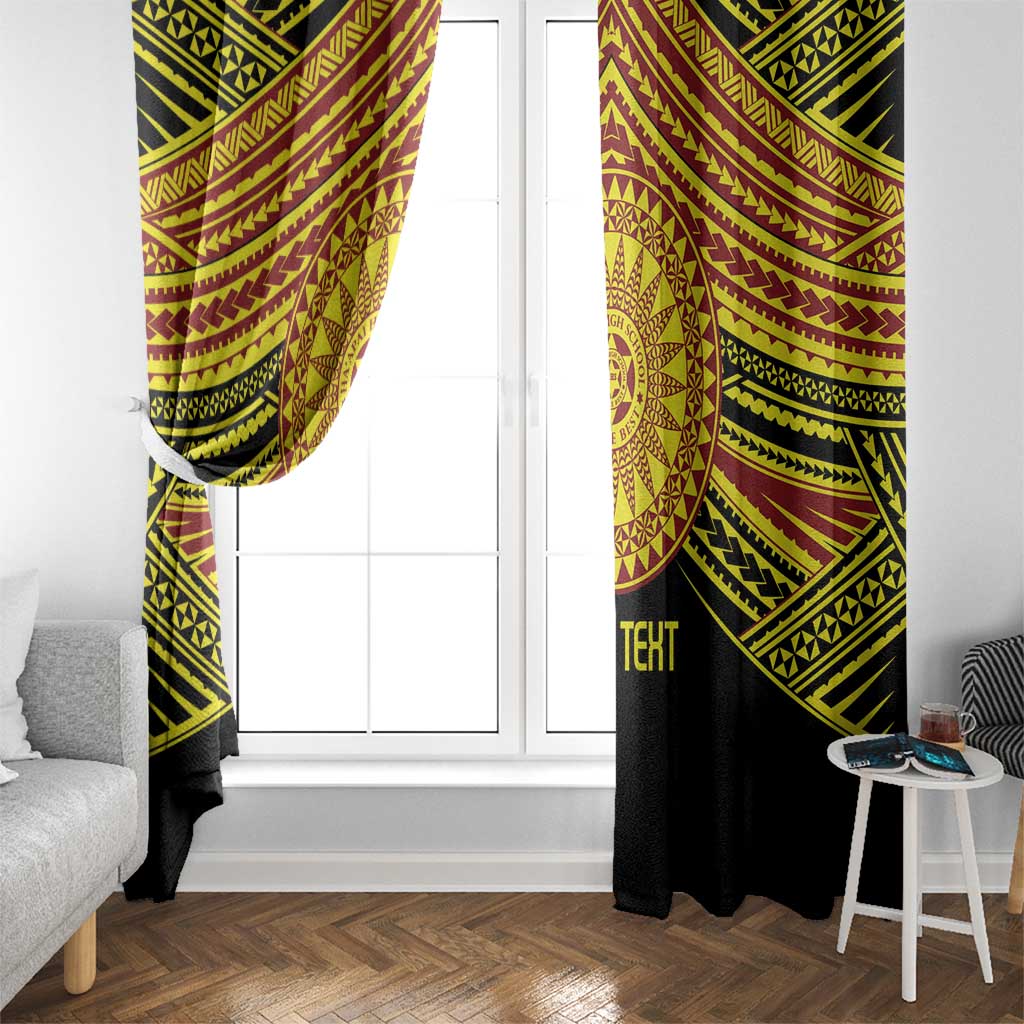 Personalised Tonga Ha apai High School Window Curtain Ngatu Fonulei Pattern