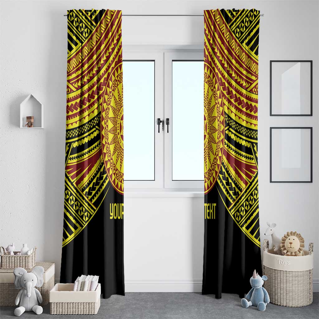 Personalised Tonga Ha apai High School Window Curtain Ngatu Fonulei Pattern