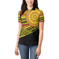 Personalised Tonga Ha apai High School Women Polo Shirt Ngatu Fonulei Pattern
