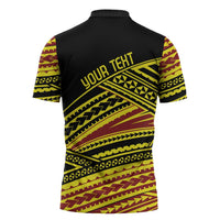 Personalised Tonga Ha apai High School Zipper Polo Shirt Ngatu Fonulei Pattern - Polynesian Pride