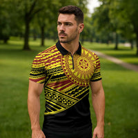 Personalised Tonga Ha apai High School Zipper Polo Shirt Ngatu Fonulei Pattern - Polynesian Pride
