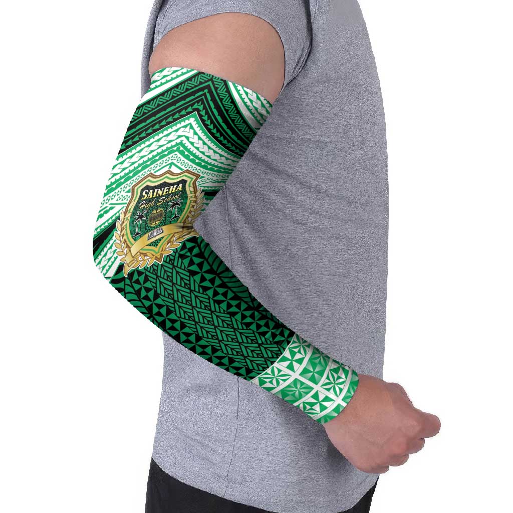 Personalised Tonga Saineha High School Arm Sleeves Polynesian Ngatu Tribal - Polynesian Pride
