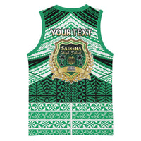 Personalised Tonga Saineha High School Basketball Jersey Polynesian Ngatu Tribal - Polynesian Pride