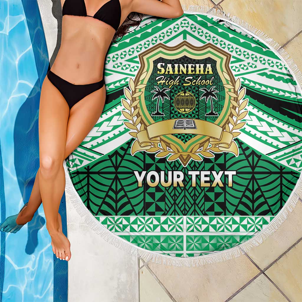 Personalised Tonga Saineha High School Beach Blanket Polynesian Ngatu Tribal
