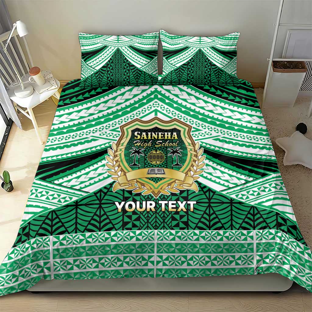 Personalised Tonga Saineha High School Bedding Set Polynesian Ngatu Tribal
