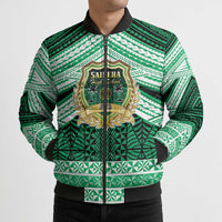 Personalised Tonga Saineha High School Bomber Puffer Jacket Polynesian Ngatu Tribal - Polynesian Pride