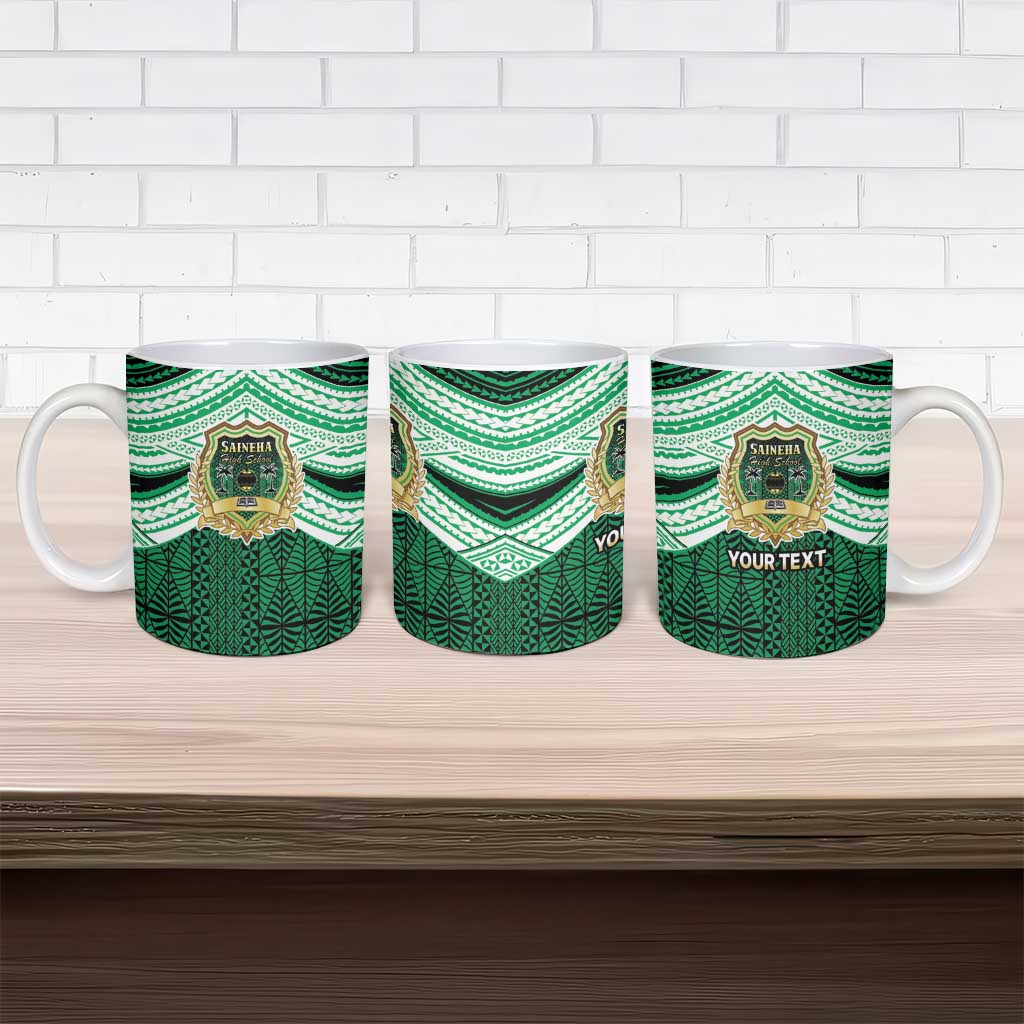 Personalised Tonga Saineha High School Ceramic Mug Polynesian Ngatu Tribal - Polynesian Pride