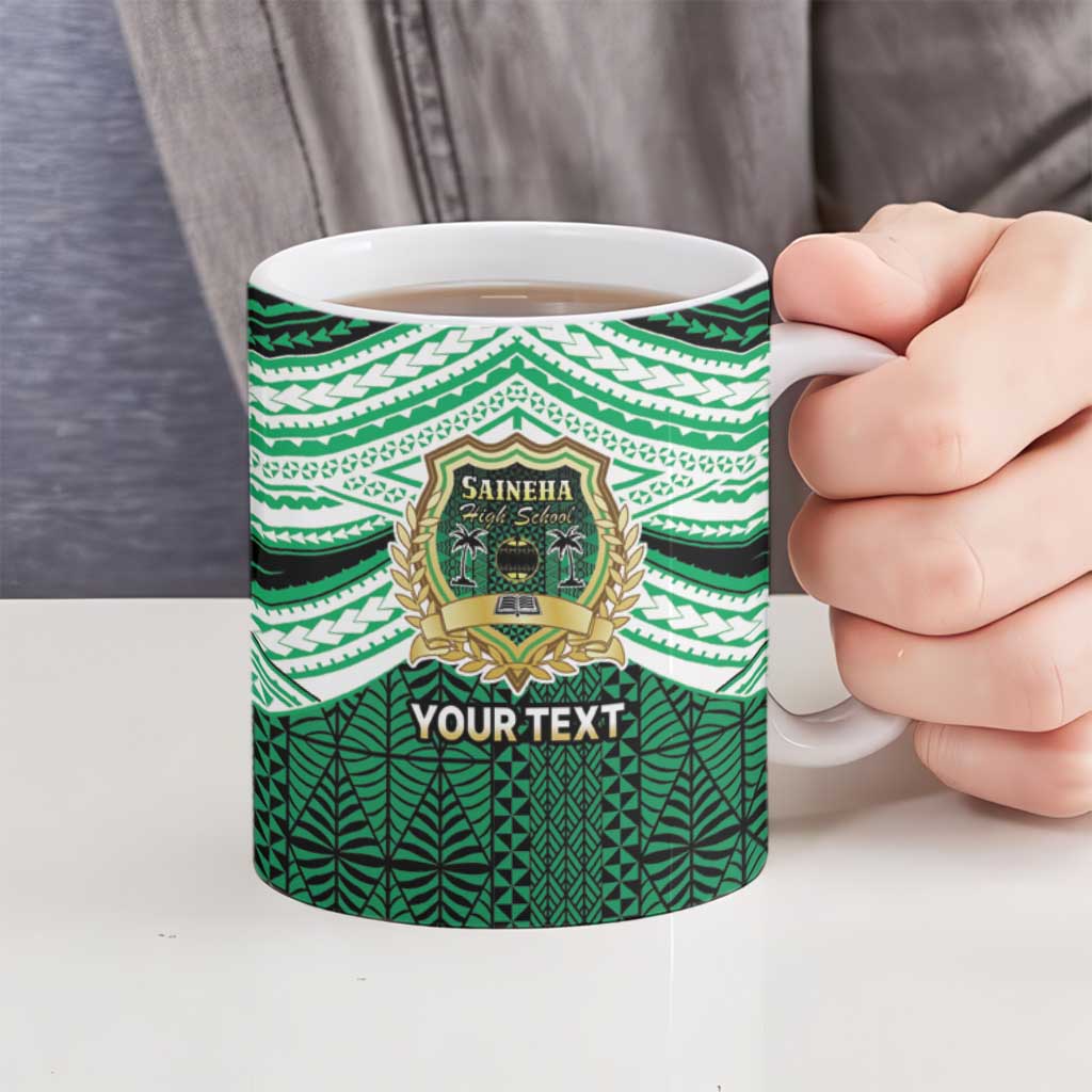 Personalised Tonga Saineha High School Ceramic Mug Polynesian Ngatu Tribal - Polynesian Pride