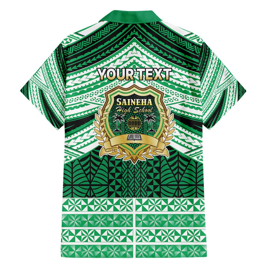 Personalised Tonga Saineha High School Family Matching Off Shoulder Maxi Dress and Hawaiian Shirt Polynesian Ngatu Tribal LT9 - Polynesian Pride