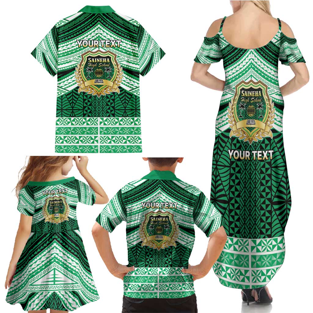 Personalised Tonga Saineha High School Family Matching Summer Maxi Dress and Hawaiian Shirt Polynesian Ngatu Tribal LT9 - Polynesian Pride