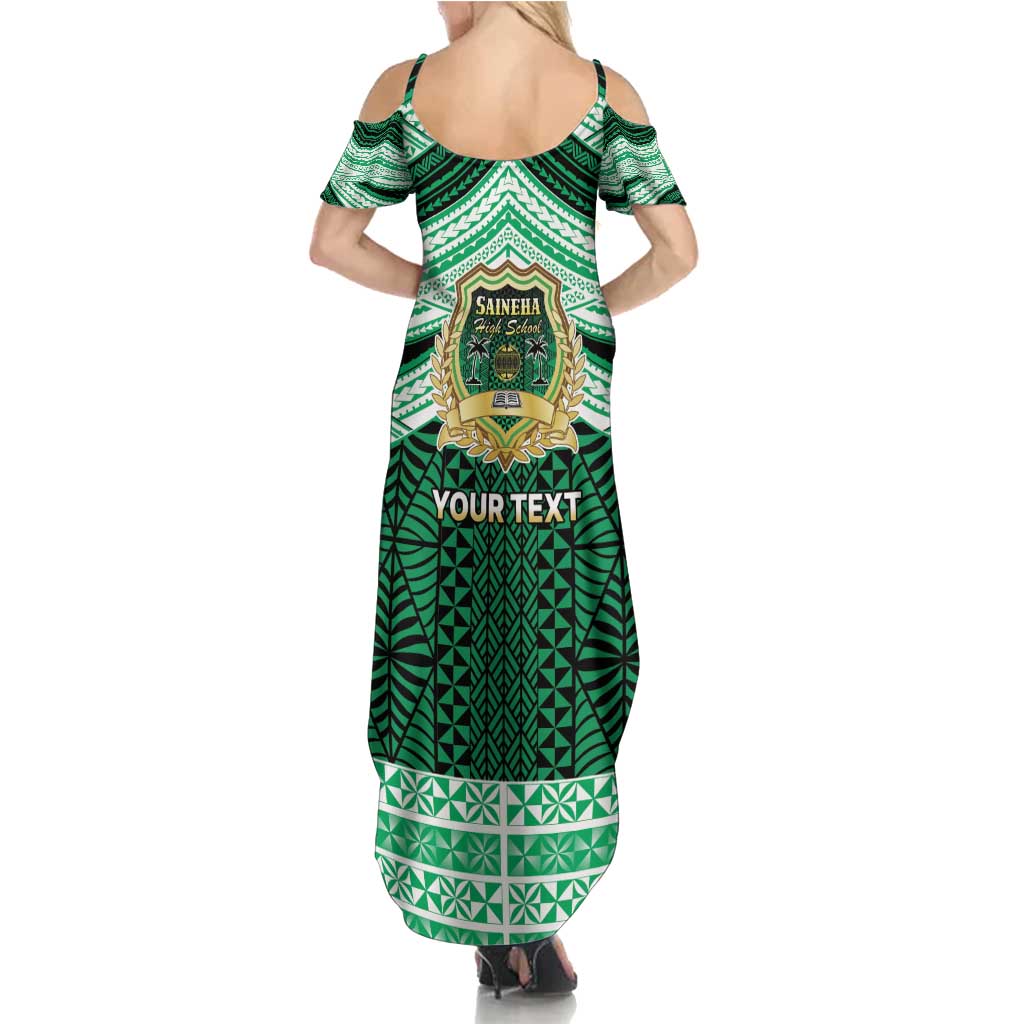Personalised Tonga Saineha High School Family Matching Summer Maxi Dress and Hawaiian Shirt Polynesian Ngatu Tribal LT9 - Polynesian Pride