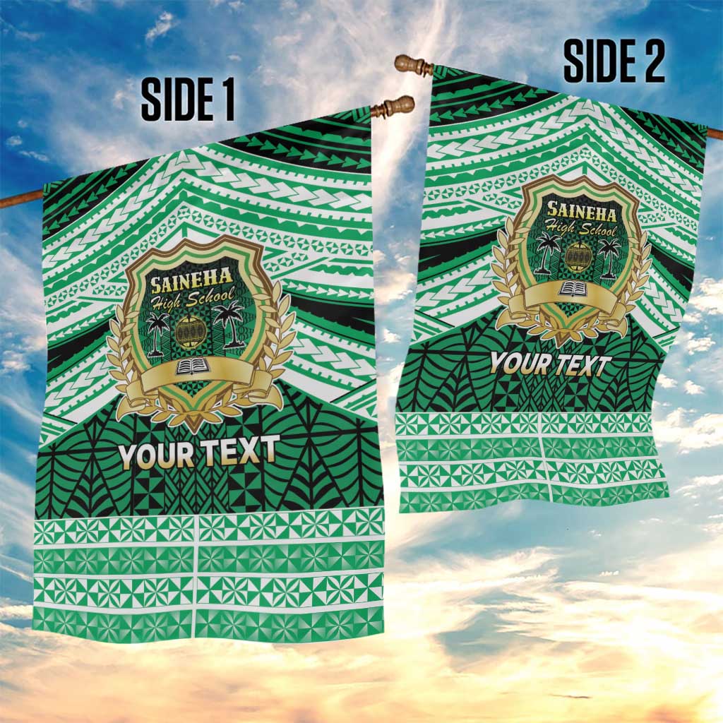 Personalised Tonga Saineha High School Garden Flag Polynesian Ngatu Tribal