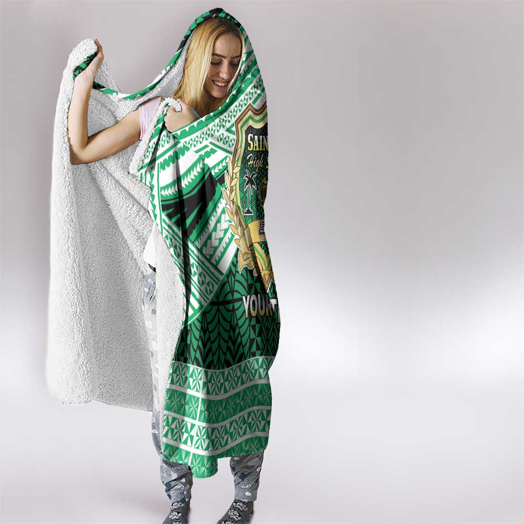 Personalised Tonga Saineha High School Hooded Blanket Polynesian Ngatu Tribal