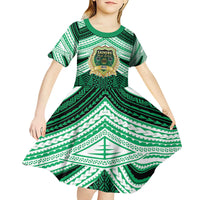 Personalised Tonga Saineha High School Kid Short Sleeve Dress Polynesian Ngatu Tribal
