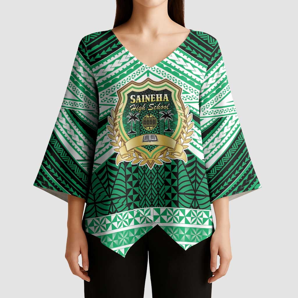 Personalised Tonga Saineha High School Kimono Sleeve Blouse Polynesian Ngatu Tribal - Polynesian Pride