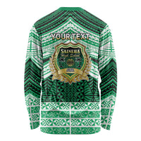 Personalised Tonga Saineha High School Long Sleeve Shirt Polynesian Ngatu Tribal