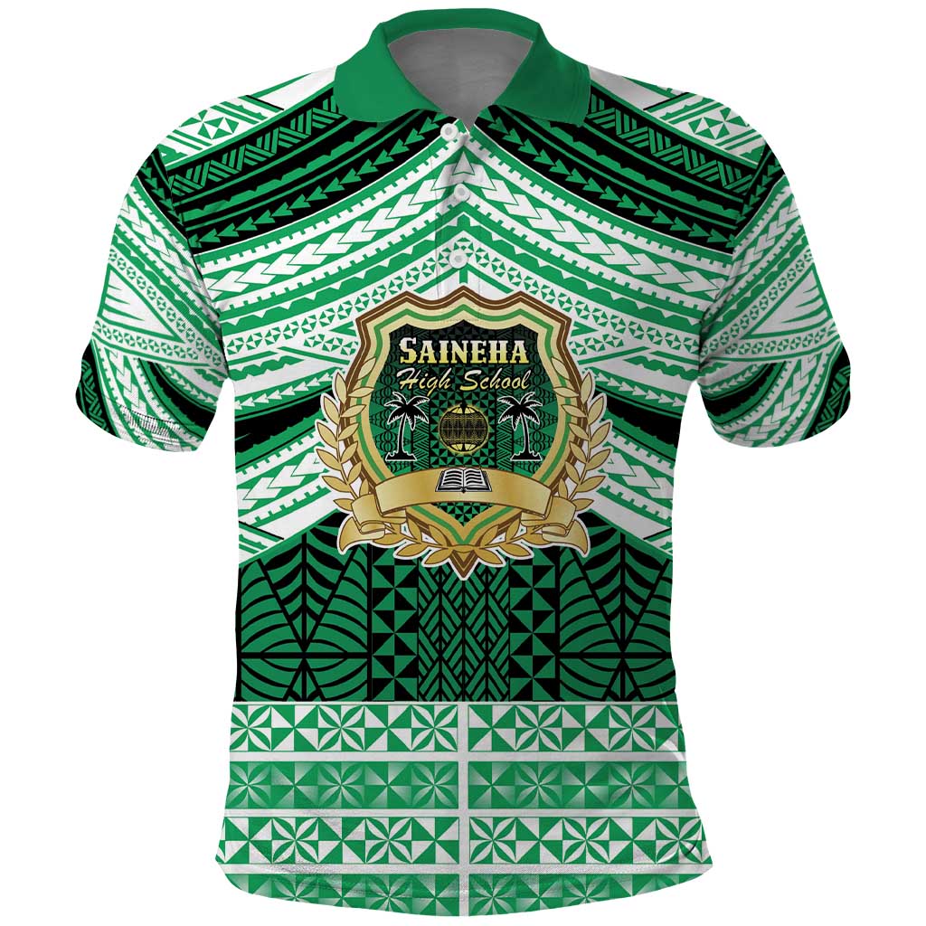 Personalised Tonga Saineha High School Polo Shirt Polynesian Ngatu Tribal