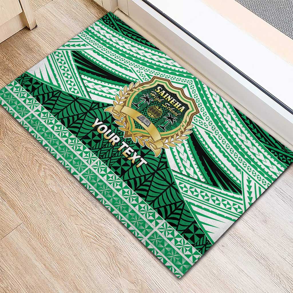 Personalised Tonga Saineha High School Rubber Doormat Polynesian Ngatu Tribal