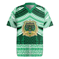 Personalised Tonga Saineha High School Rugby Jersey Polynesian Ngatu Tribal