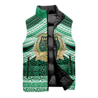 Personalised Tonga Saineha High School Sleeveless Puffer Jacket Polynesian Ngatu Tribal - Polynesian Pride