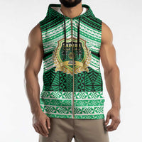 Personalised Tonga Saineha High School Sleeveless Zip Hoodie Polynesian Ngatu Tribal - Polynesian Pride
