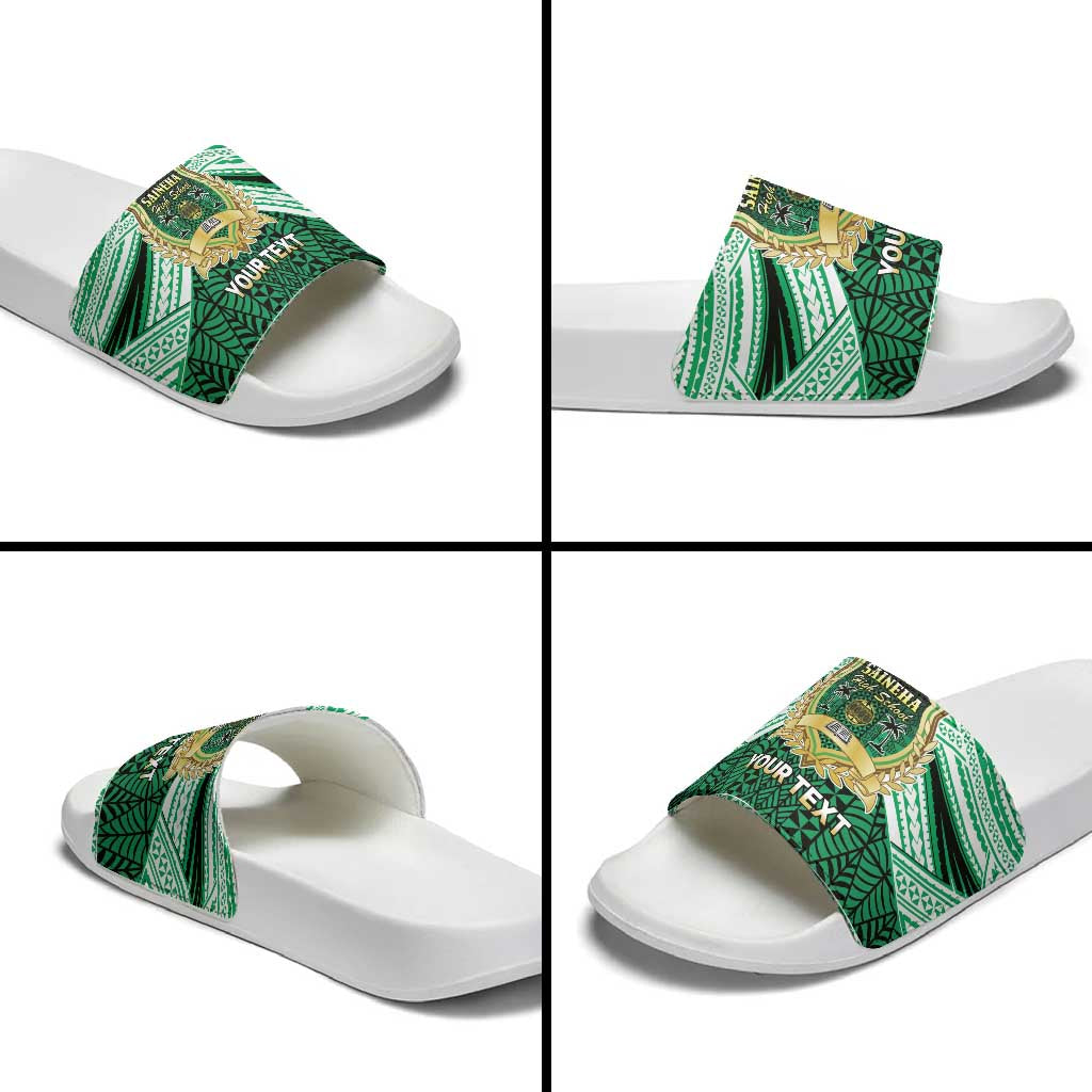 Personalised Tonga Saineha High School Slide Sandals Polynesian Ngatu Tribal - Polynesian Pride