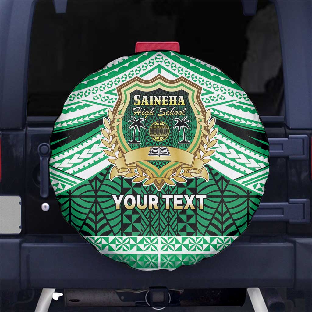 Personalised Tonga Saineha High School Spare Tire Cover Polynesian Ngatu Tribal