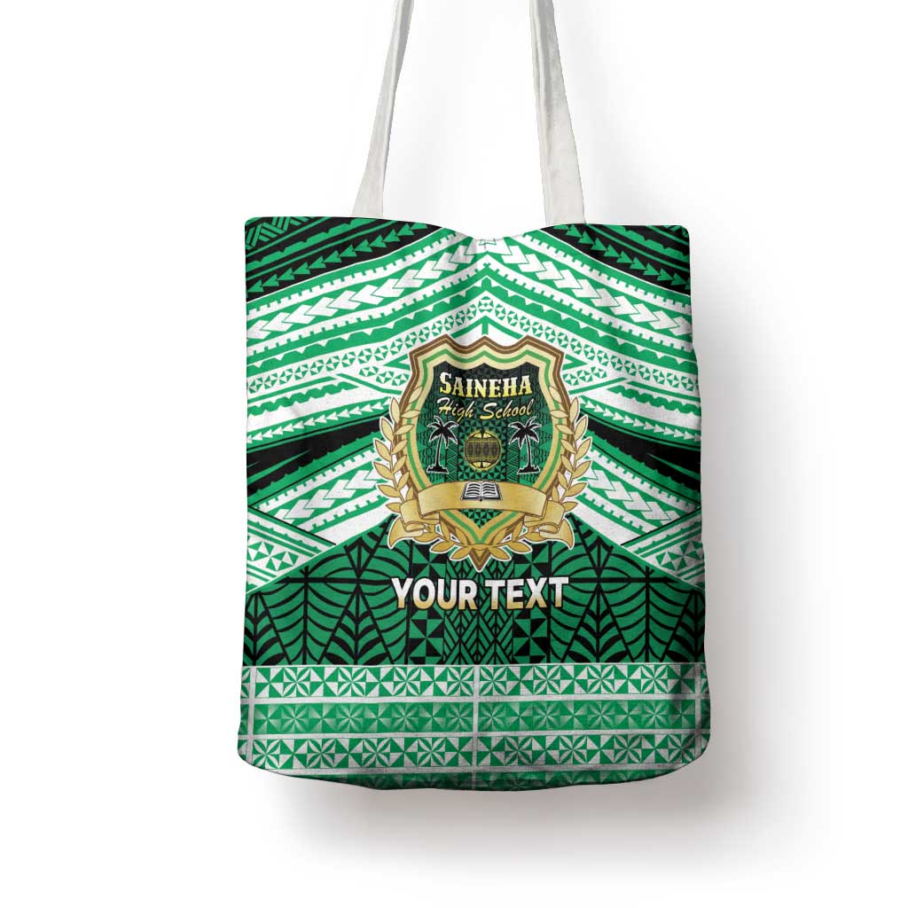 Personalised Tonga Saineha High School Tote Bag Polynesian Ngatu Tribal - Polynesian Pride