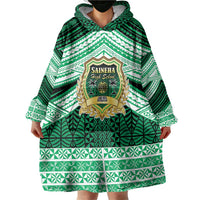 Personalised Tonga Saineha High School Wearable Blanket Hoodie Polynesian Ngatu Tribal