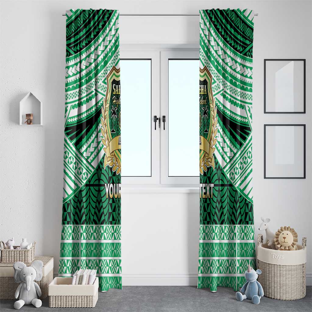 Personalised Tonga Saineha High School Window Curtain Polynesian Ngatu Tribal