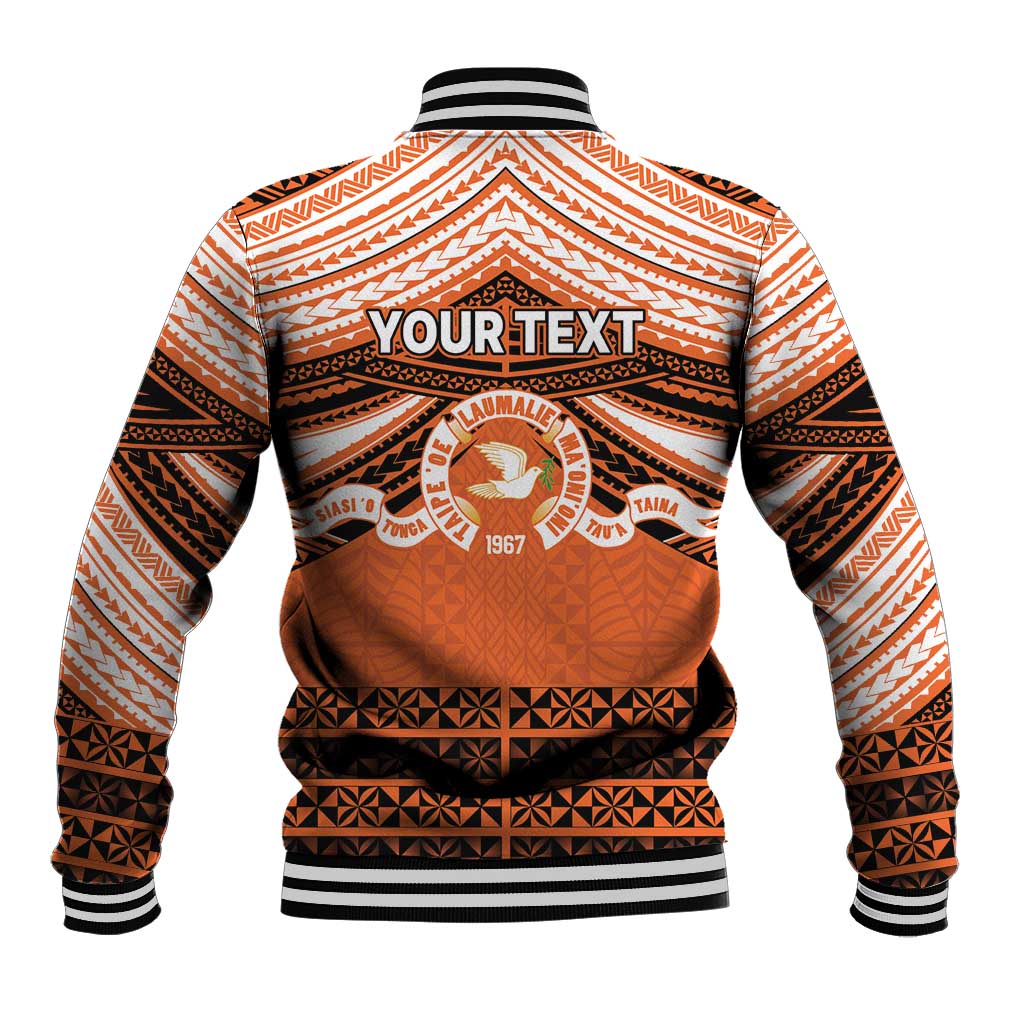 Personalised Tonga Tailulu College Baseball Jacket Polynesian Ngatu Tribal