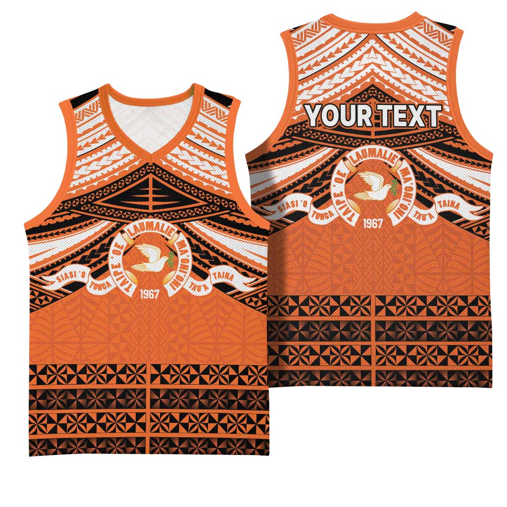 Personalised Tonga Tailulu College Basketball Jersey Polynesian Ngatu Tribal - Polynesian Pride