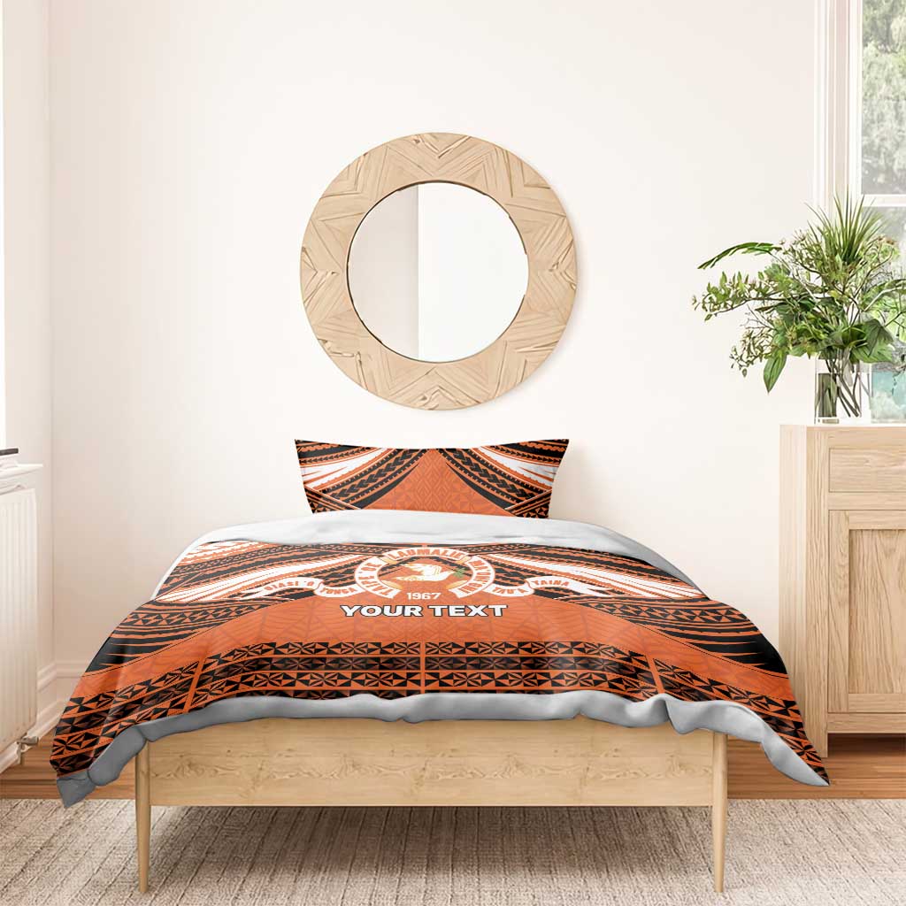 Personalised Tonga Tailulu College Bedding Set Polynesian Ngatu Tribal