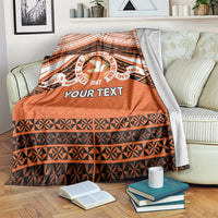 Personalised Tonga Tailulu College Blanket Polynesian Ngatu Tribal