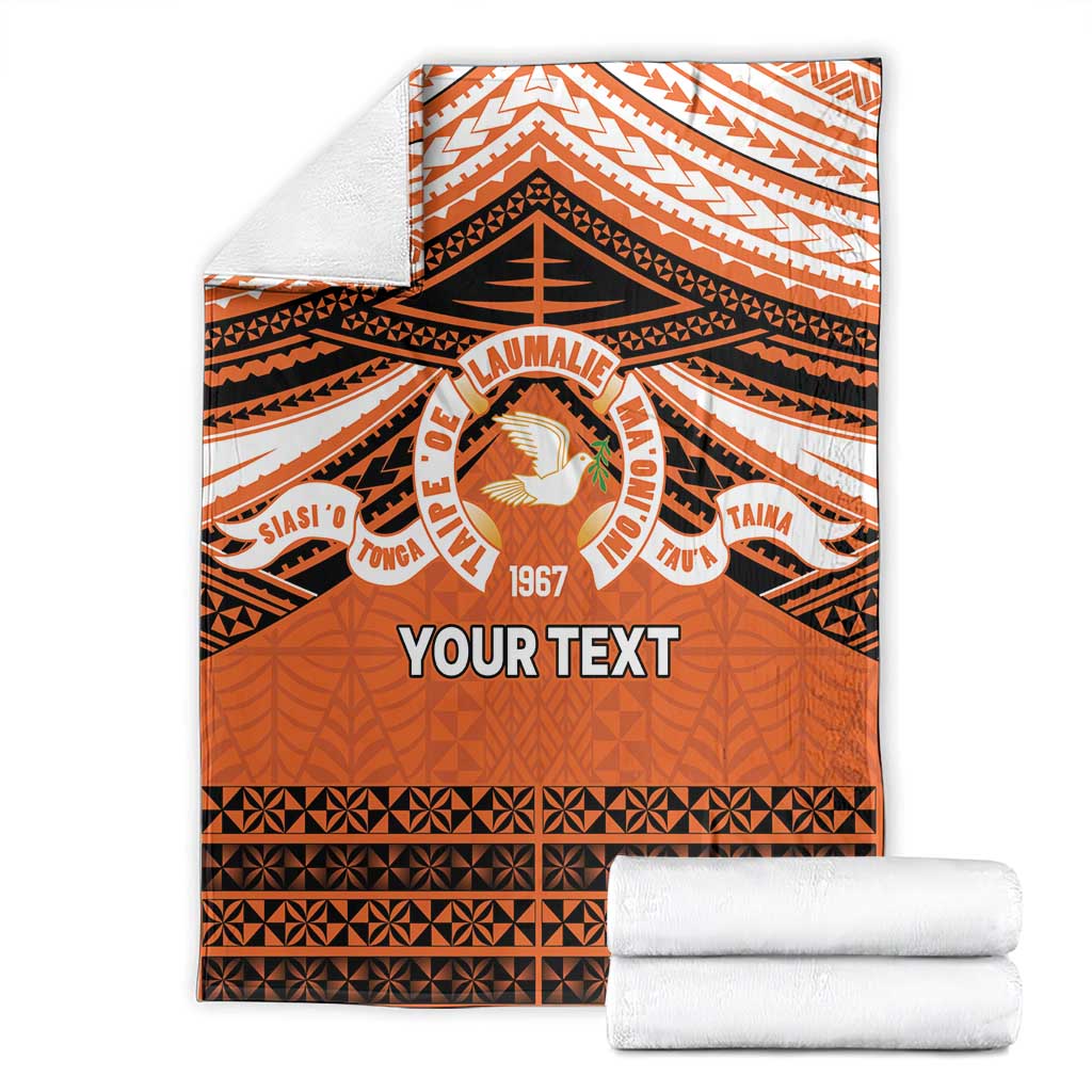 Personalised Tonga Tailulu College Blanket Polynesian Ngatu Tribal
