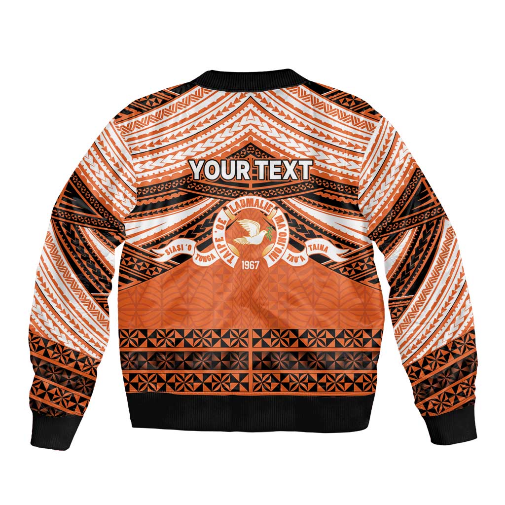 Personalised Tonga Tailulu College Bomber Jacket Polynesian Ngatu Tribal