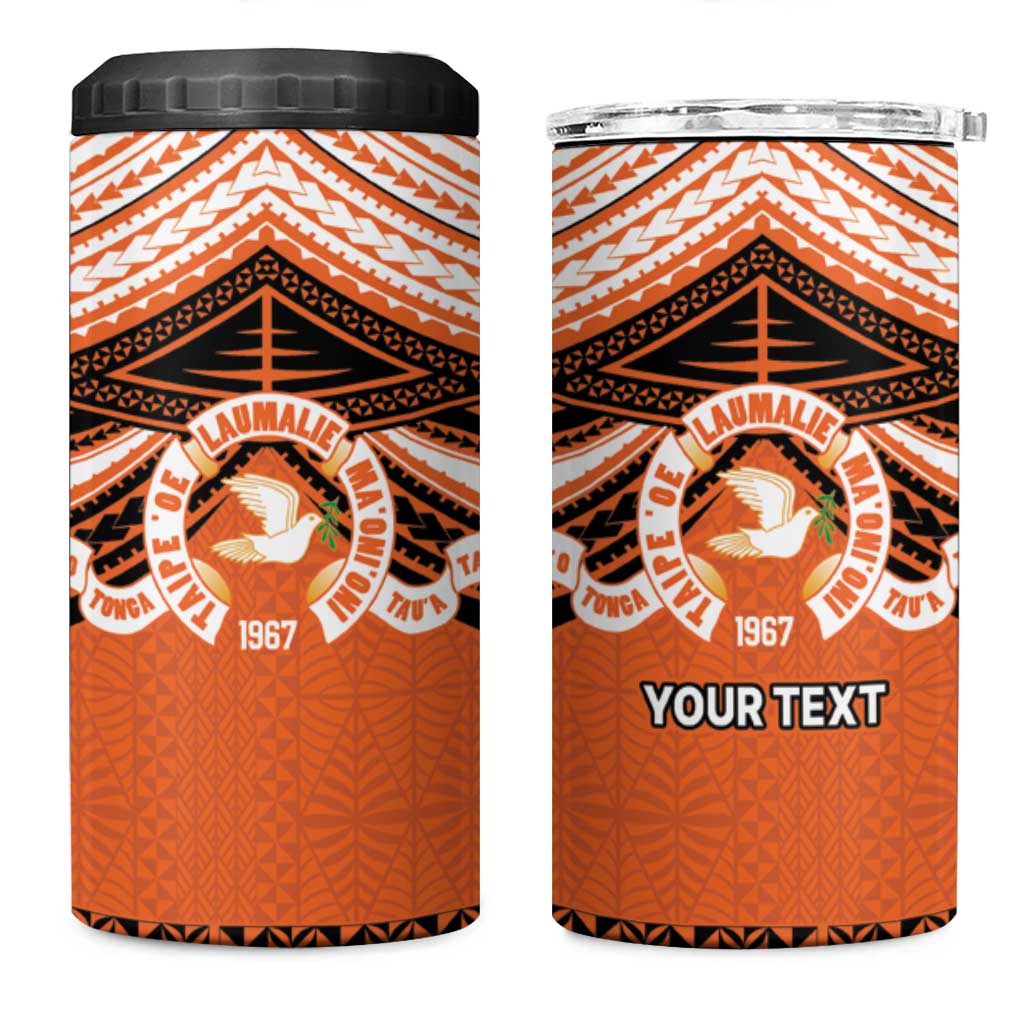 Personalised Tonga Tailulu College 4 in 1 Can Cooler Tumbler Polynesian Ngatu Tribal