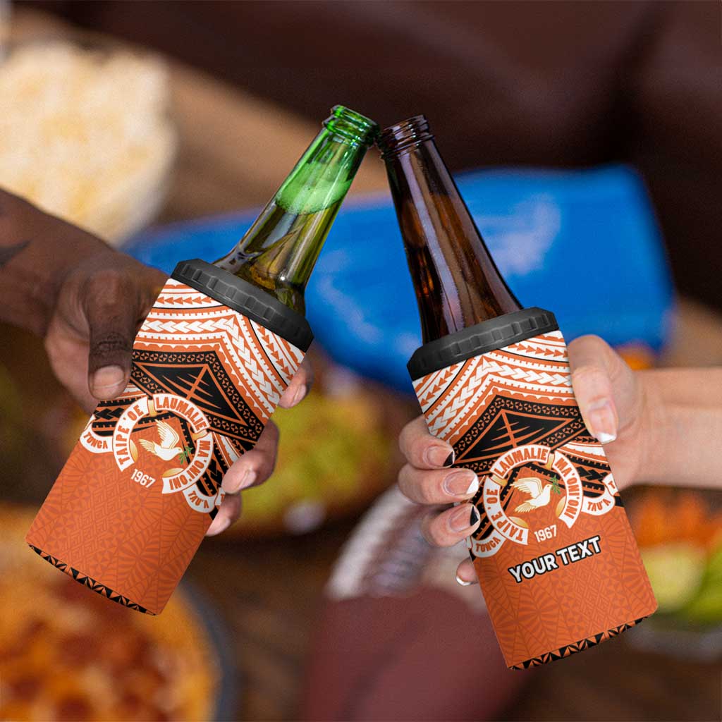 Personalised Tonga Tailulu College 4 in 1 Can Cooler Tumbler Polynesian Ngatu Tribal