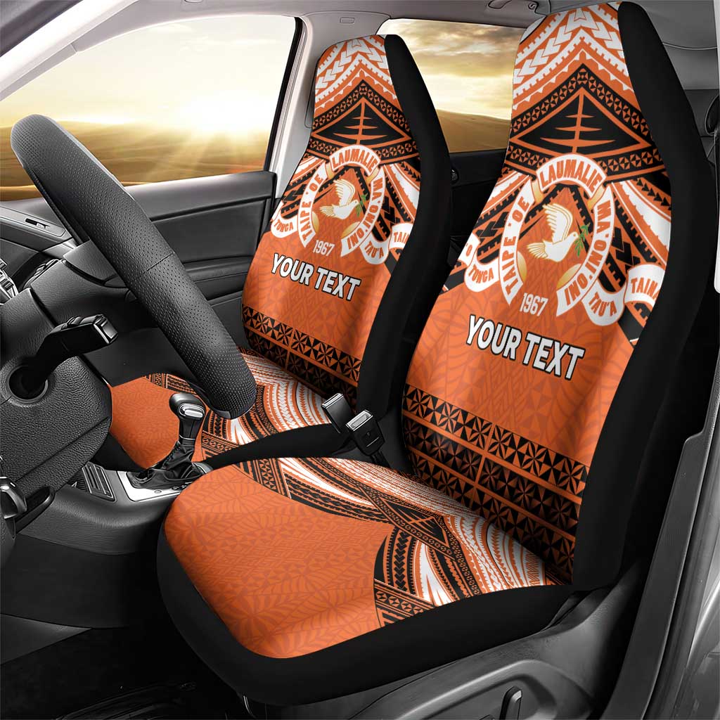 Personalised Tonga Tailulu College Car Seat Cover Polynesian Ngatu Tribal