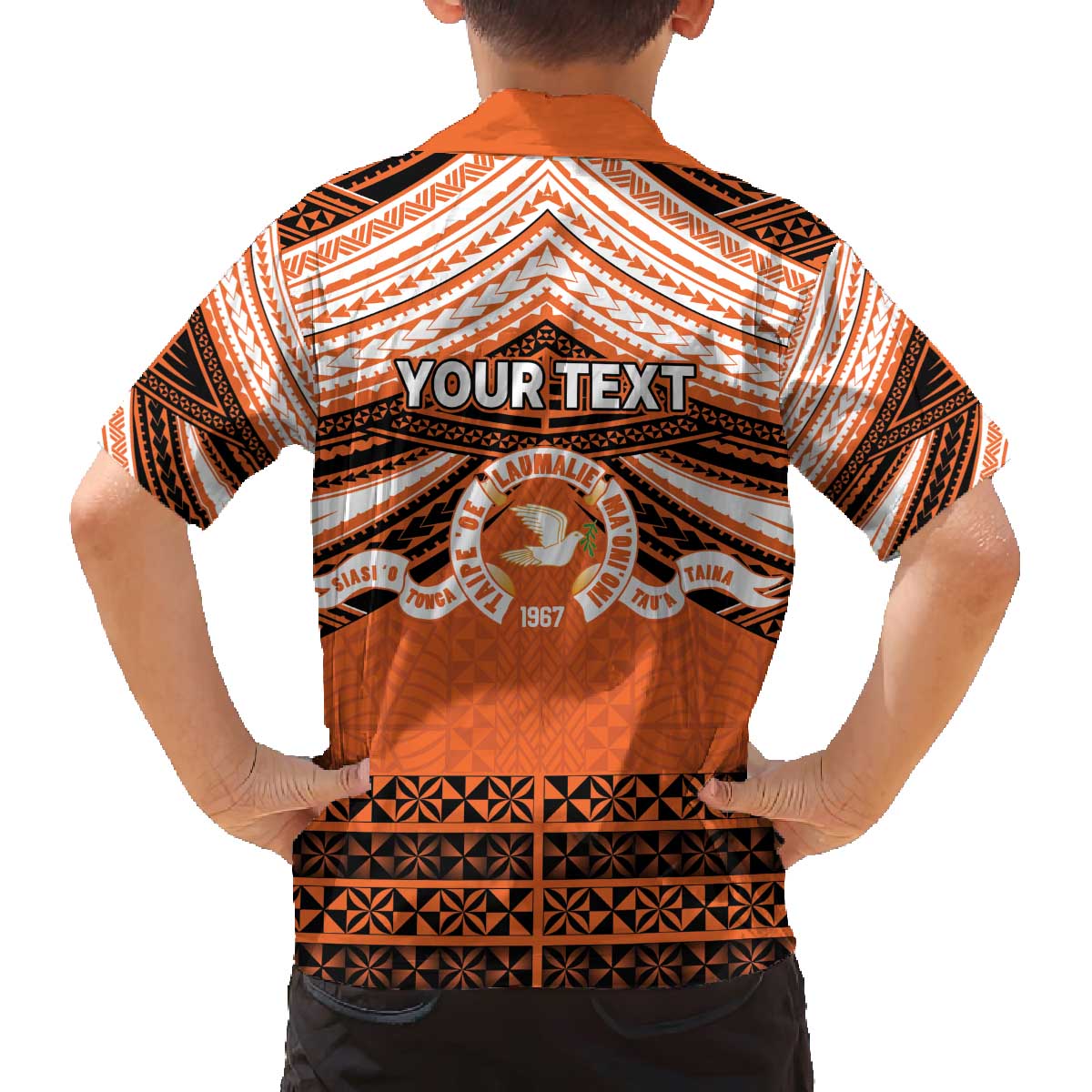 Personalised Tonga Tailulu College Family Matching Off The Shoulder Long Sleeve Dress and Hawaiian Shirt Polynesian Ngatu Tribal LT9 - Polynesian Pride