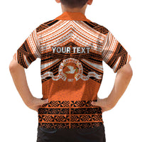 Personalised Tonga Tailulu College Family Matching Off The Shoulder Long Sleeve Dress and Hawaiian Shirt Polynesian Ngatu Tribal LT9 - Polynesian Pride