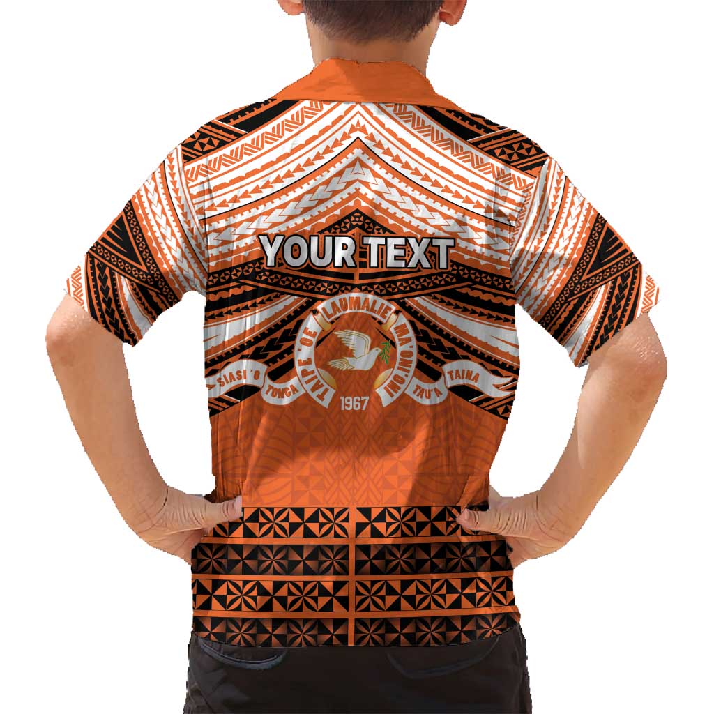 Personalised Tonga Tailulu College Family Matching Off Shoulder Maxi Dress and Hawaiian Shirt Polynesian Ngatu Tribal LT9 - Polynesian Pride