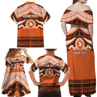 Personalised Tonga Tailulu College Family Matching Off Shoulder Maxi Dress and Hawaiian Shirt Polynesian Ngatu Tribal LT9 - Polynesian Pride