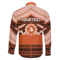 Personalised Tonga Tailulu College Family Matching Off Shoulder Short Dress and Hawaiian Shirt Polynesian Ngatu Tribal LT9 - Polynesian Pride