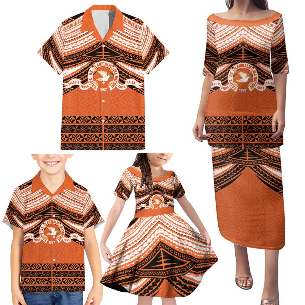 Personalised Tonga Tailulu College Family Matching Puletasi and Hawaiian Shirt Polynesian Ngatu Tribal